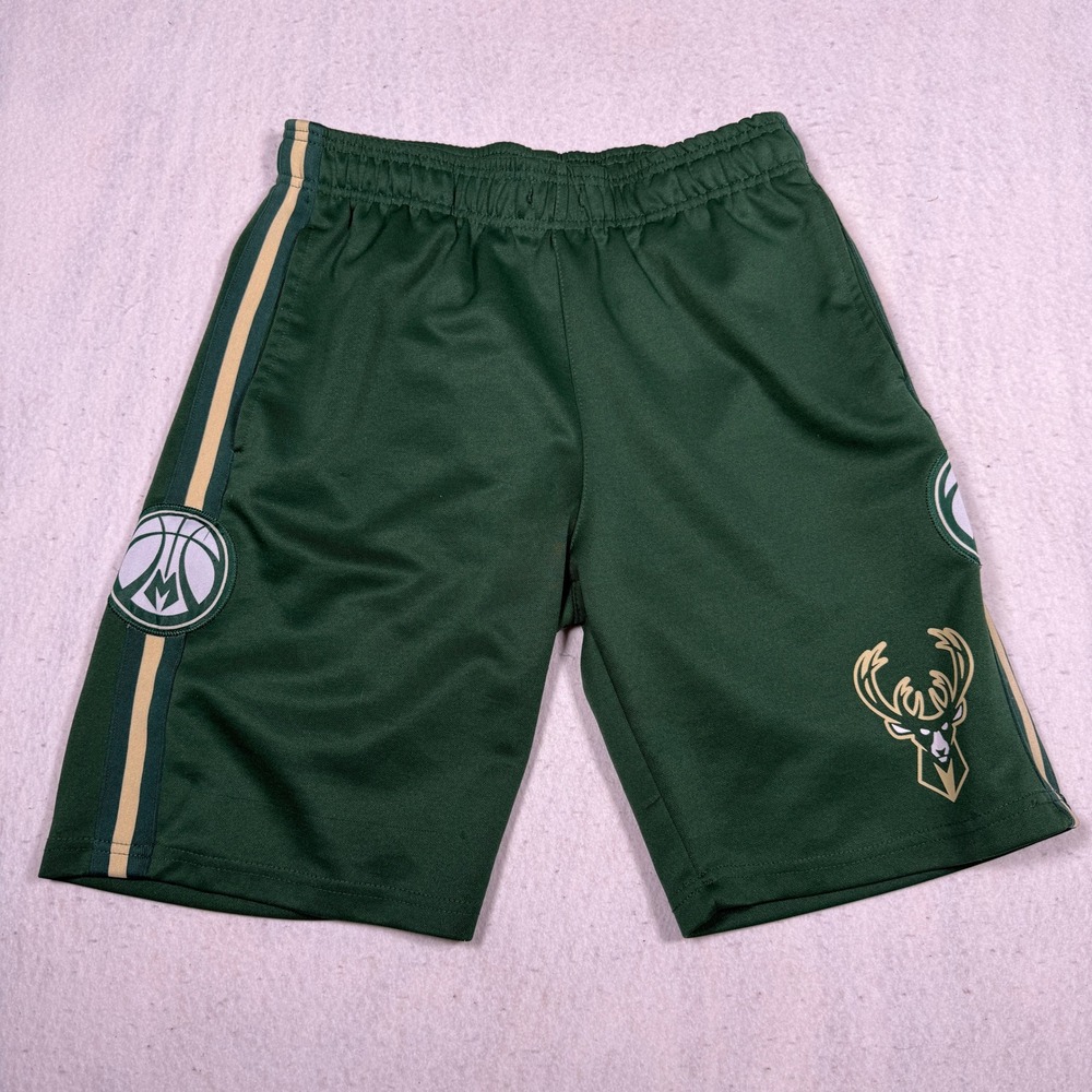 NBA Milwaukee Bucks Youth Large Green Basketball Shorts Team Logo